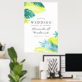 Poster Turquoise et Lemon Tropical Mariage Accueil (Bureau à domicile)