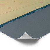 Poster Turquoise et Peach Beach, Mountain et Umrella (Coin)