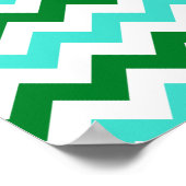 Poster Turquoise et vert en zigzag (Coin)