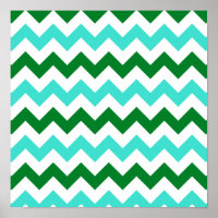 Turquoise et vert en zigzag