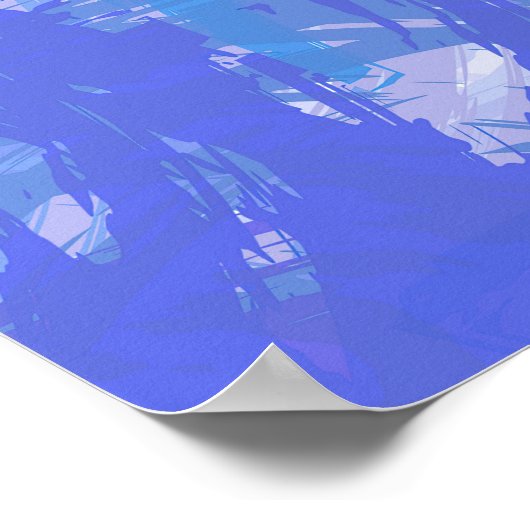 Poster Turquoise et violet Abstrait (Coin)