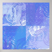 Poster Turquoise et violet Abstrait (Devant)