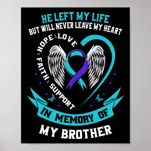 Poster Turquoise Et Violet En Mémoire De Mon Frère Suicid (Devant)