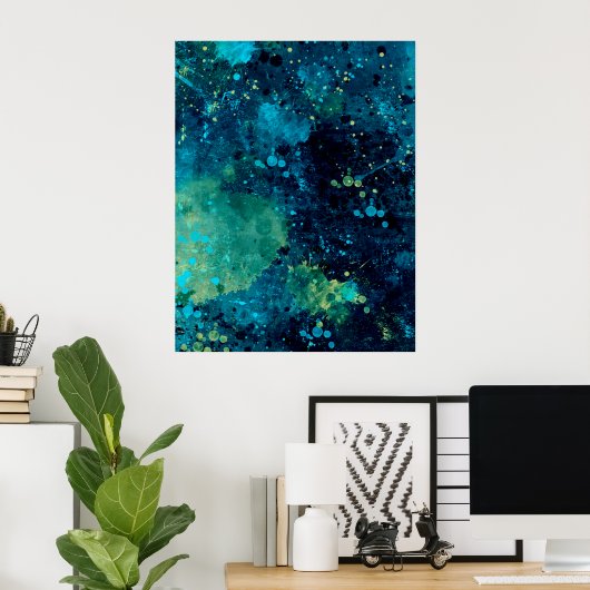 Poster Turquoise et Yellow (Bureau à domicile)