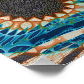 Poster Turquoise Gold Sun Southwestern Art (Coin)