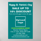 Poster turquoise Green St. Patrick's Day Business  (Devant)
