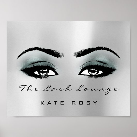 Poster Turquoise Grey Nom maquillage Artiste Beauté Studi (Devant)