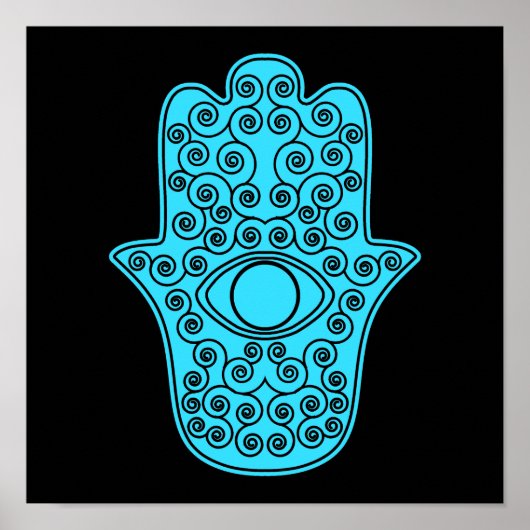 Poster Turquoise Hamsa-Main de Miriam-Main de Fatima.png (Devant)