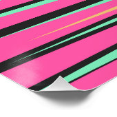 Poster Turquoise, jaune, noir et rose (Coin)