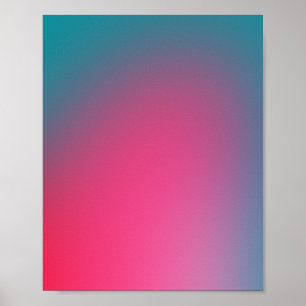 Poster Turquoise Lumineuse Et Rose