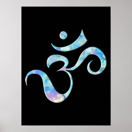 Poster Turquoise Marbré Om (Devant)