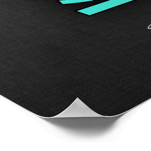 Poster Turquoise ; Microscope bleu vert (Coin)