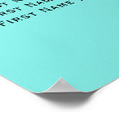 Poster Turquoise Moderne Bleu & Guir Lumineuses Assise (Coin)