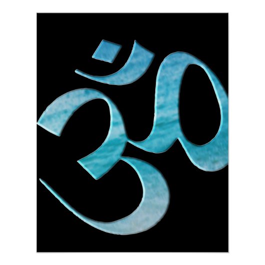 Poster Turquoise Om (Devant)