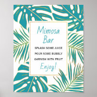 Turquoise, or tropical feuille mariage douche nupt