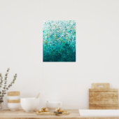 Poster Turquoise peinture ombre Abstraite blanche 16x20 I (Cuisine)