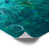 Poster Turquoise peinture ombre Abstraite blanche 16x20 I (Coin)