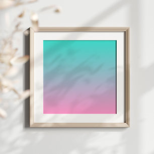 Poster Turquoise Pink Ombre