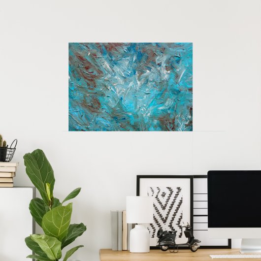 Poster Turquoise profond (Bureau à domicile)