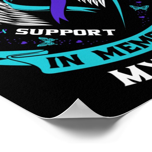 Poster Turquoise Purple Suicide Sensibilisation Ruban Nie (Coin)