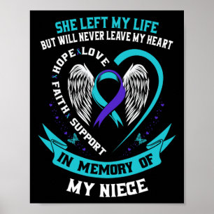 Poster Turquoise Purple Suicide Sensibilisation Ruban Nie