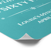 Poster Turquoise Retro Manger Boire Soixante-cinq 65e ann (Coin)