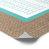 Poster Turquoise Seahors Burlap Beach Wedding Collection (Coin)