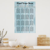 Poster Turquoise soie bleue avec perles blanches carte de (Cuisine)