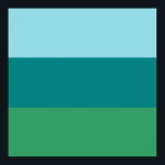 Poster Turquoise tanager, Teal Blue et Kelly Green Horiz<br><div class="desc">Turquoise de Tanager, Teal Blue and Kelly Green Horizontal Color Block is a vertical striped pattern of multiple shades of green and sky hue. A colour scheme which echoes the natural world in a pastel combination which is harmonious and relaxing on the eye. About THE ART © ‎ ‎ ‎...</div>
