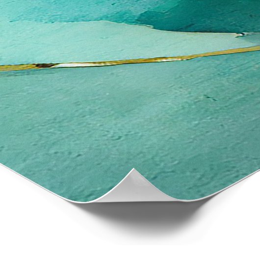 Poster Turquoise vert botanique (Coin)