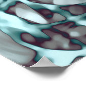 Poster Turquoise Vert Jaune Orange Or Rouge Art Abstrait (Coin)