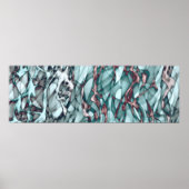 Poster Turquoise Vert Jaune Orange Or Rouge Art Abstrait (Devant)