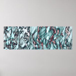 Poster Turquoise Vert Jaune Orange Or Rouge Art Abstrait