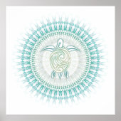 Poster Turquoise verte côte Mandala (Devant)
