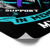 Poster Turquoise Violet Ruban Suicide Sensibilisation Che (Coin)