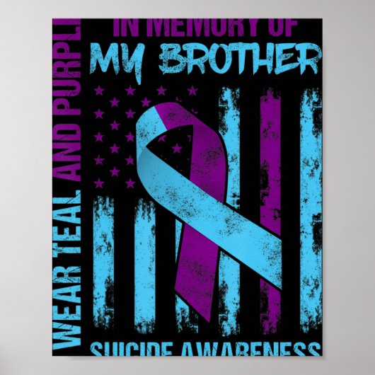 Poster Turquoise Violet Ruban Suicide Sensibilisation Ind (Devant)