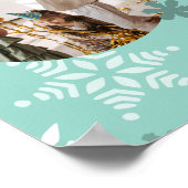 Poster Turquoise Winter Birthday Party Photo Collage (Coin)