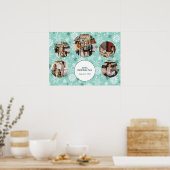 Poster Turquoise Winter Birthday Party Photo Collage (Cuisine)