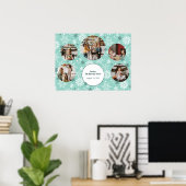 Poster Turquoise Winter Birthday Party Photo Collage (Bureau à domicile)
