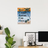 Poster Turtle B.E.A.C.H Inspiration et motivation (Bureau à domicile)