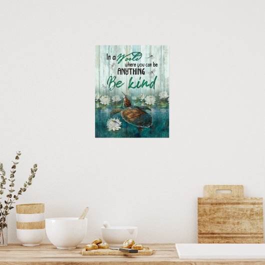Poster Turtle Be Kind Inspiration & Motivational (Cuisine)