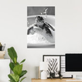 Poster Turtle Bubble Bath Print, Funny Bathroom Animal (Bureau à domicile)