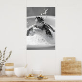 Poster Turtle Bubble Bath Print, Funny Bathroom Animal (Cuisine)