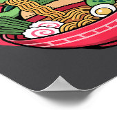 Poster Turtle Eating Ramen Kawaii Turtle Japanese Kawaii  (Coin)
