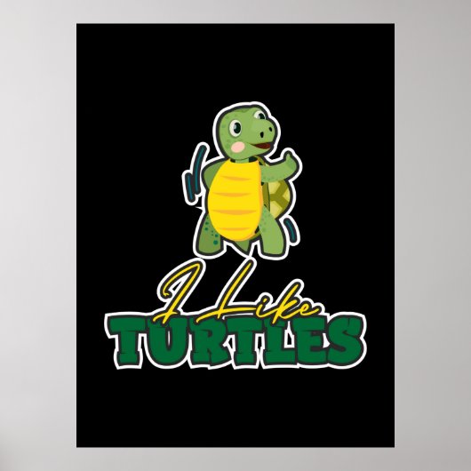 Poster Turtle Lover | J'Aime Les Tortues (Devant)