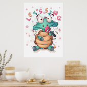 Poster Turtle Lover La Tortue Mignonne Chante (Cuisine)