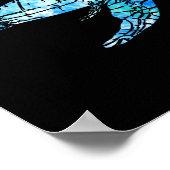 Poster Turtle Tie Dye Aquarelle Mer Ocean Save Planet Ea (Coin)