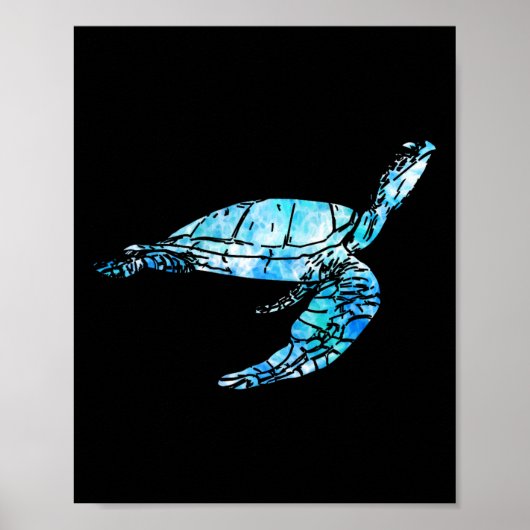 Poster Turtle Tie Dye Aquarelle Mer Ocean Save Planet Ea (Devant)