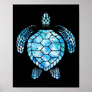 Poster Turtle Watercolor Tie Dye Sea Ocean Save Planet Ea