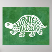 Poster Turtley Awesome Tortoise Funny Turtle Pun Sulcata (Devant)